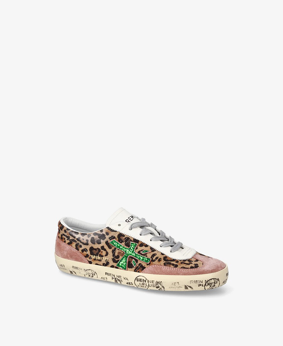 Premiata Γυναικεία Sneakers Με Λεοπάρ Σχέδιο Και Glitter Λεπτομέρειες φωτογραφία
