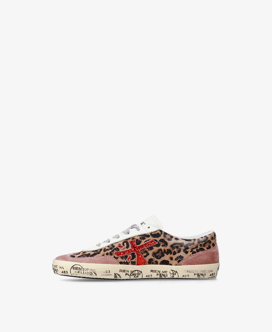 Premiata Γυναικεία Sneakers Με Λεοπάρ Σχέδιο Και Glitter Λεπτομέρειες φωτογραφία