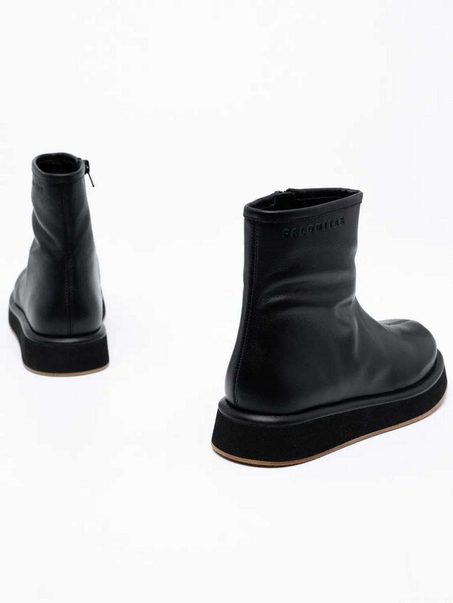 Palomitas Γυναικείο Μποτάκι Flat Nappa Με Φερμουάρ Μαύρο φωτογραφία