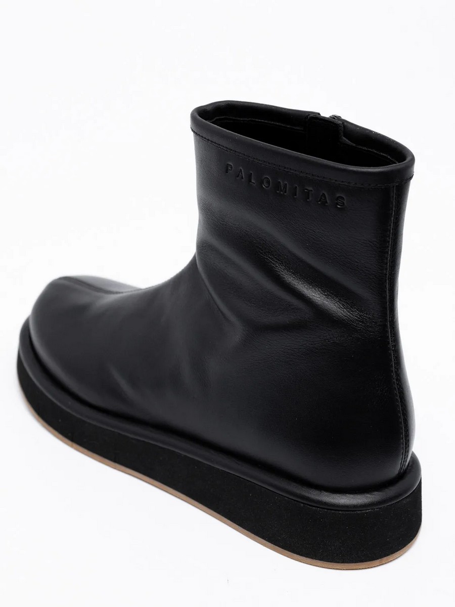 Palomitas Γυναικείο Μποτάκι Flat Nappa Με Φερμουάρ Μαύρο φωτογραφία