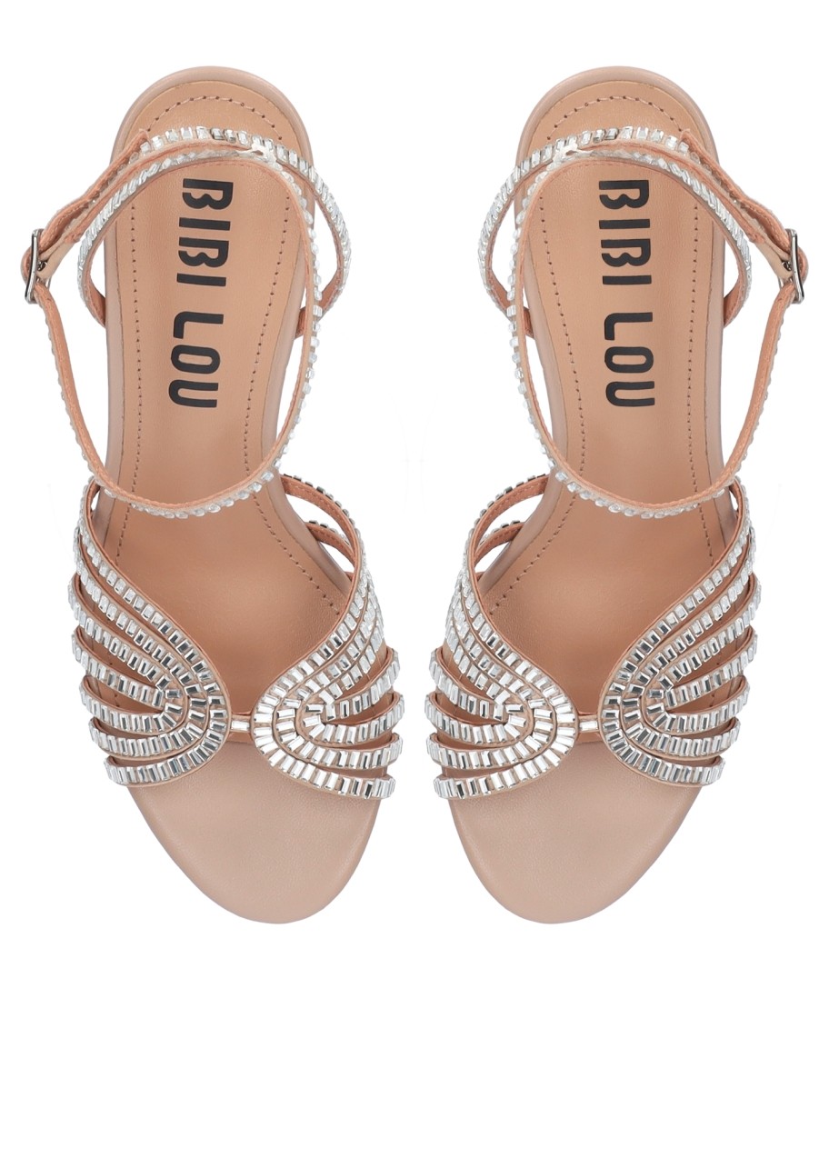 Bibi Lou Γυναικεία Πέδιλα Με Strass Και Block Τακούνι φωτογραφία