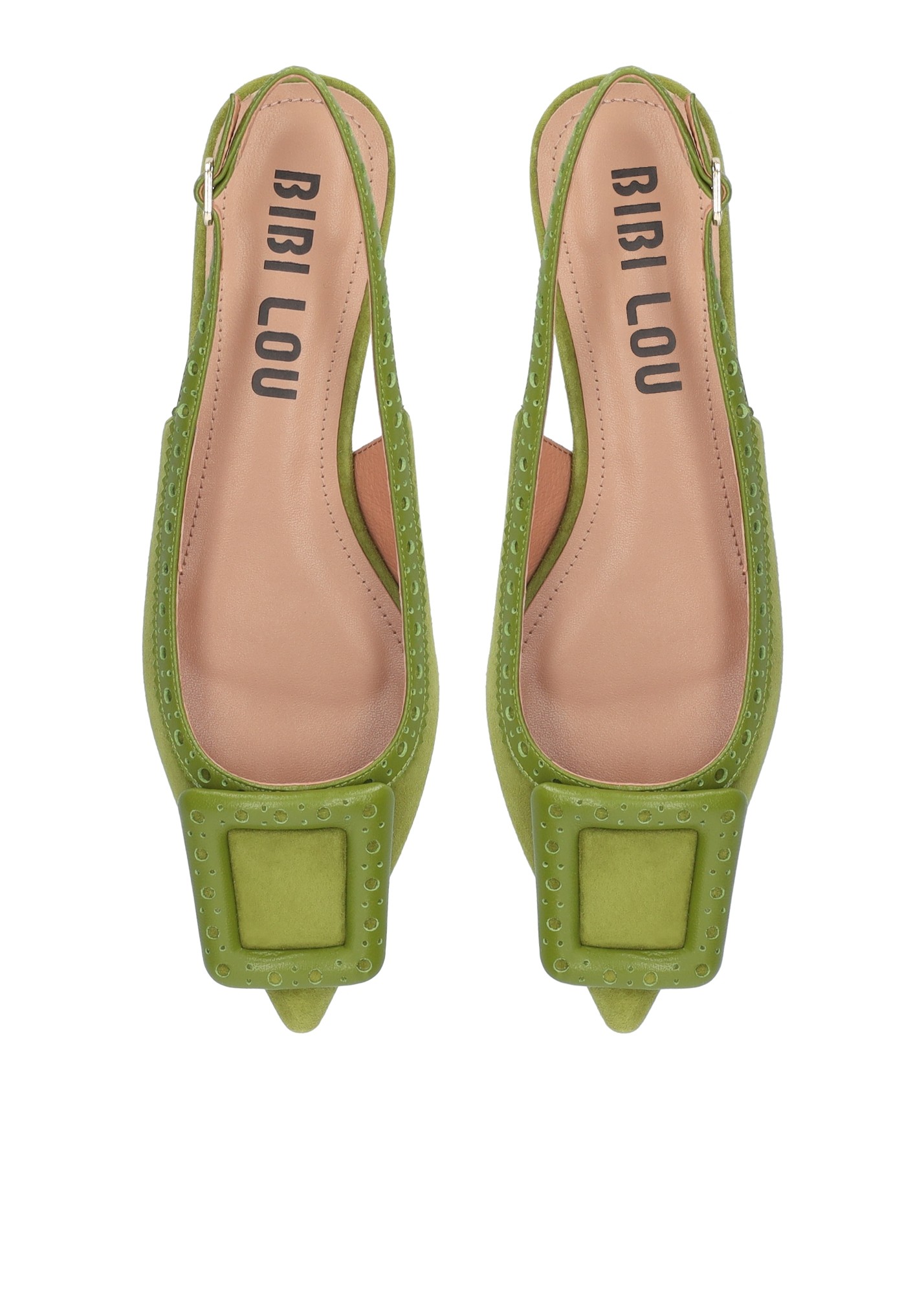 Bibi Lou Γυναικεία Slingbacks Δερμάτινα Με Αγκράφα Και Διάτρητες Λεπτομέρειες φωτογραφία