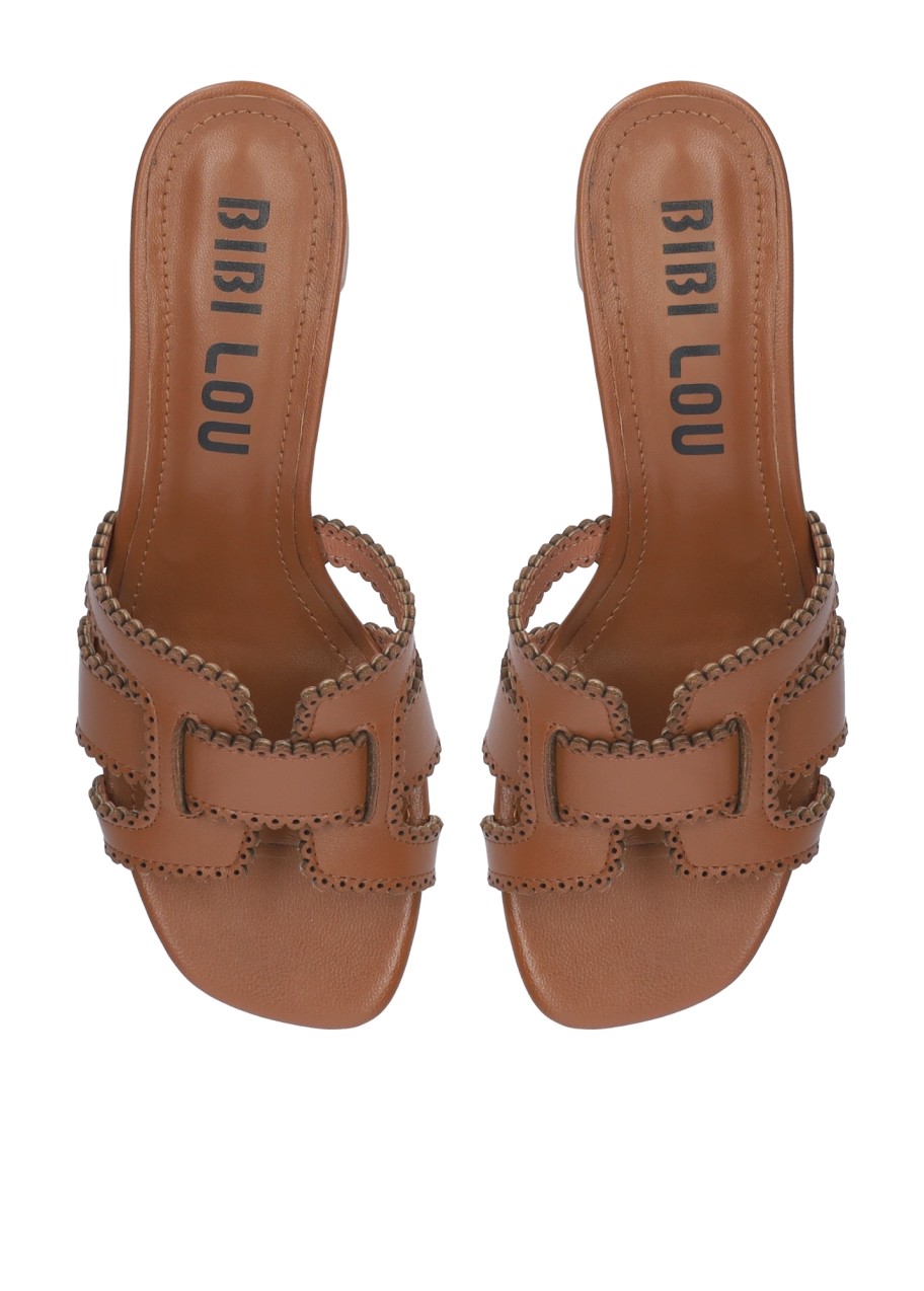 Bibi Lou Γυναικεία Πέδιλα Δερμάτινα Με Διάτρητες Λεπτομέρειες φωτογραφία