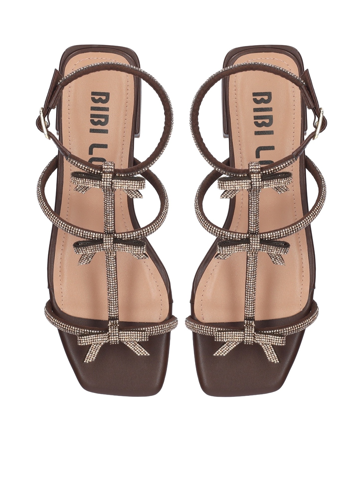 Bibi Lou Γυναικεία Σανδάλια Δερμάτινα Με Strass Λουράκια Και Φιόγκους φωτογραφία