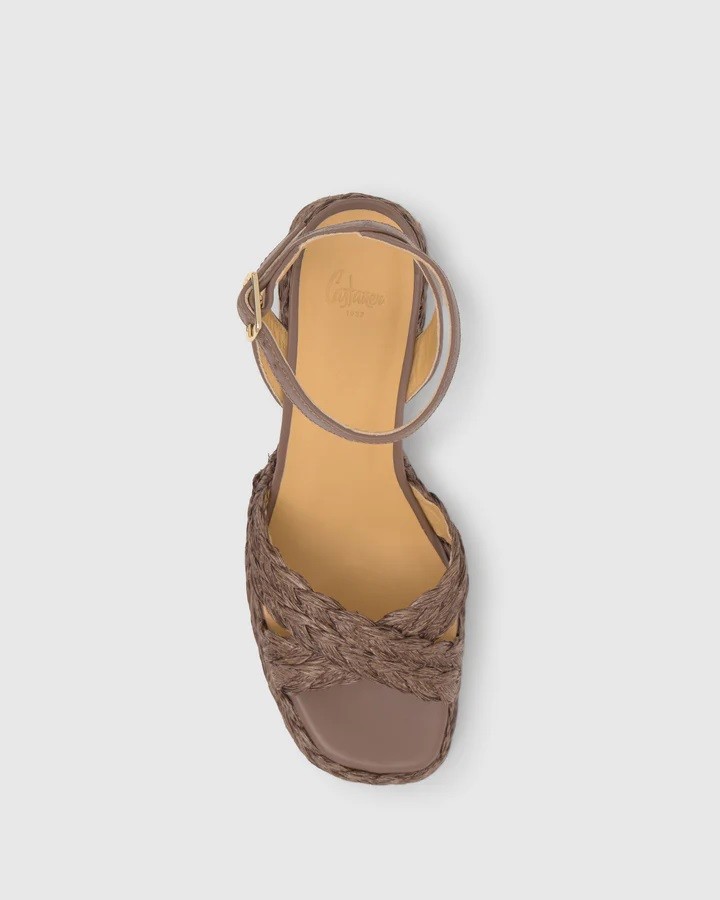 Castaner Γυναικεία Πέδιλα Από Raffia Με Πλατφόρμα Και Χοντρό Τακούνι φωτογραφία