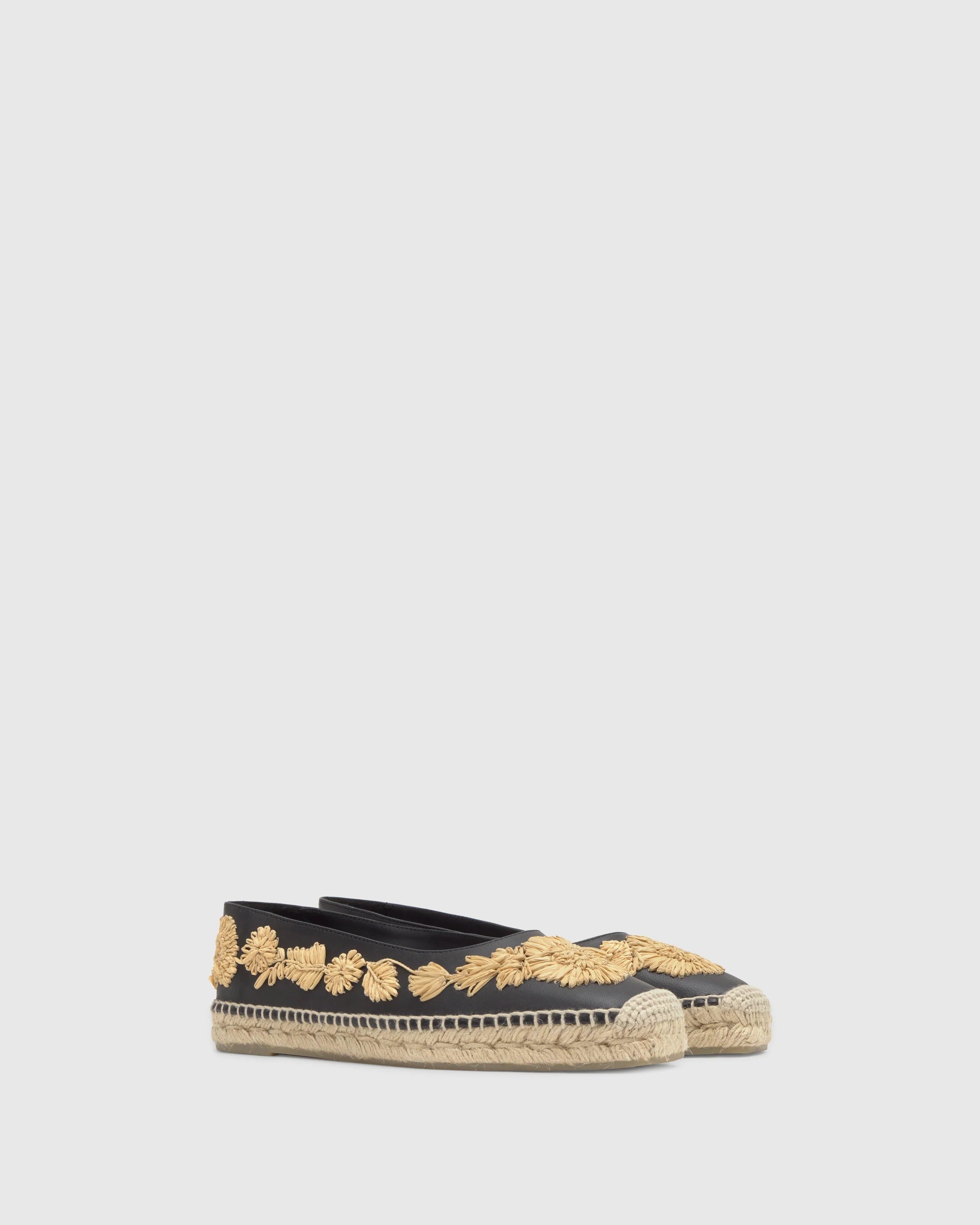 Castaner Γυναικείες Εσπαντρίγιες Δερμάτινες Με Κεντημένα Λουλούδια Και Jute Σόλα φωτογραφία