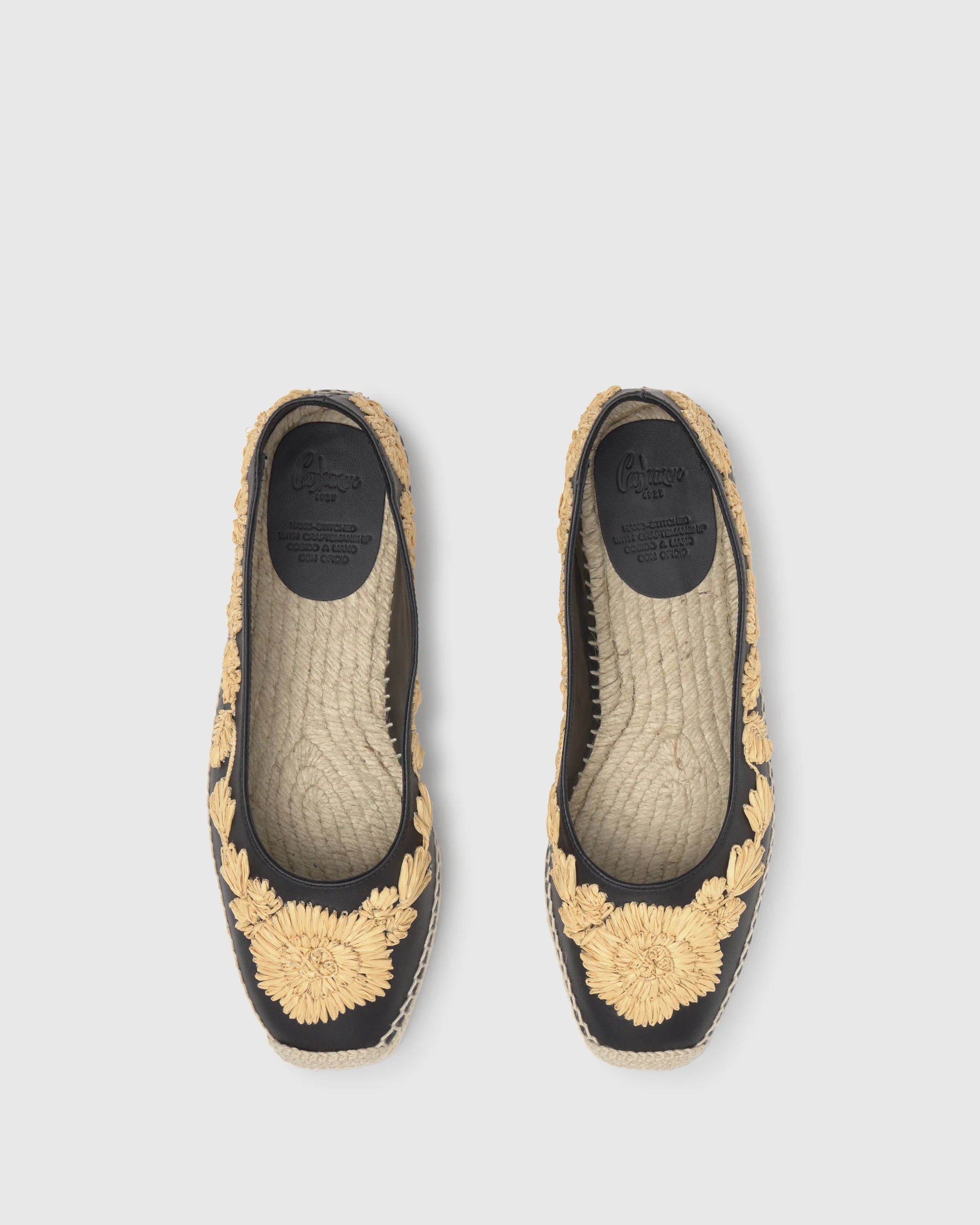 Castaner Γυναικείες Εσπαντρίγιες Δερμάτινες Με Κεντημένα Λουλούδια Και Jute Σόλα φωτογραφία