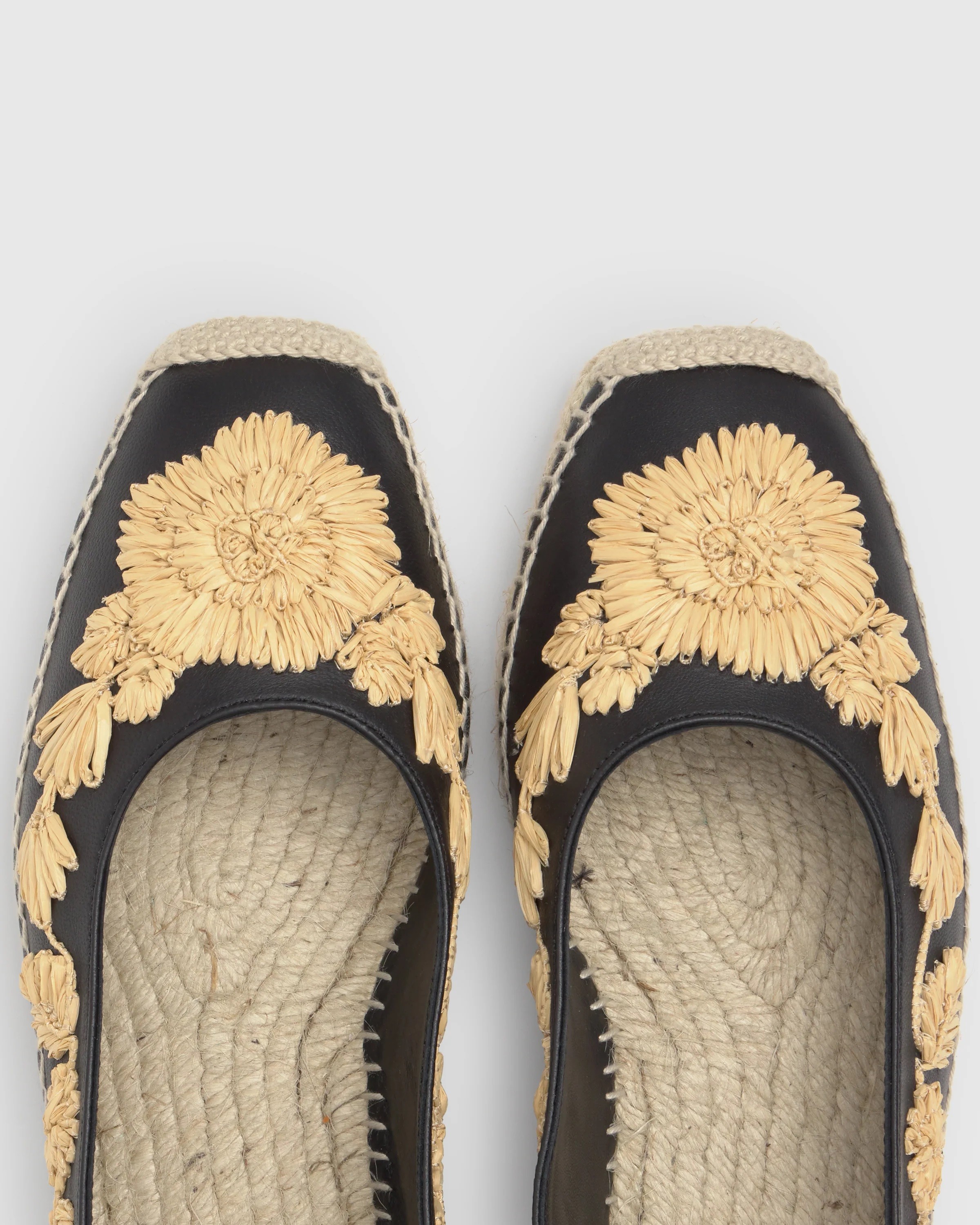 Castaner Γυναικείες Εσπαντρίγιες Δερμάτινες Με Κεντημένα Λουλούδια Και Jute Σόλα φωτογραφία