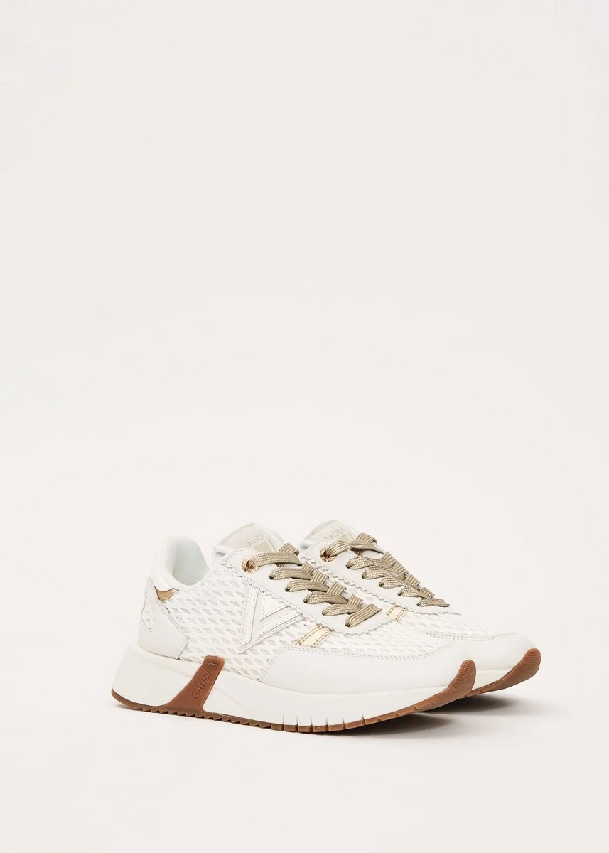 Gaudi Γυναικεία Sneakers Lace Up Με Logo Και Mesh Λεπτομέρειες