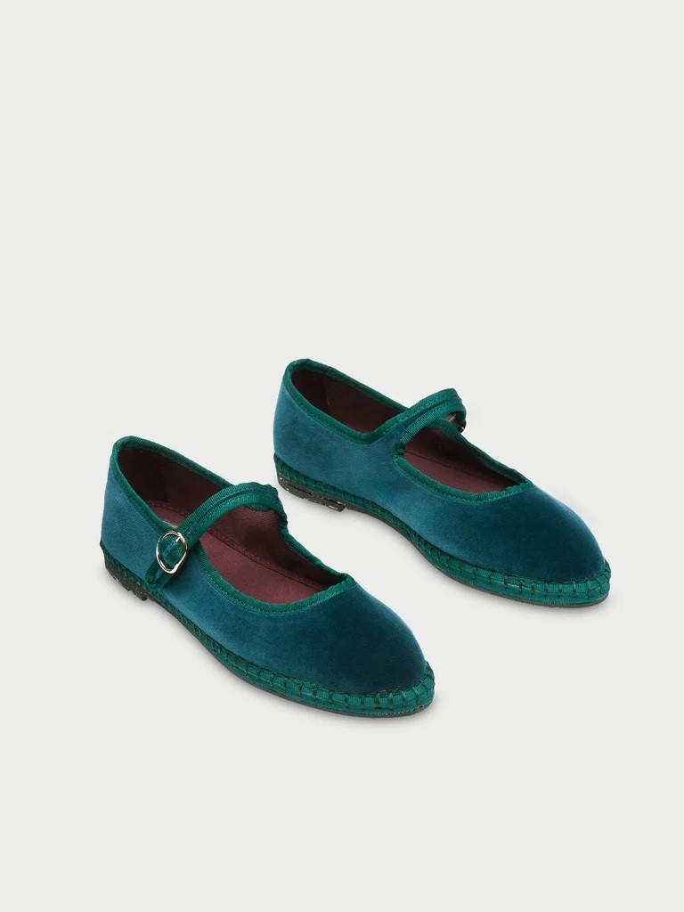 Flabelus Γυναικείες Βελούδινες Μπαλαρίνες Mary Jane Για Smart Casual Εμφανίσεις