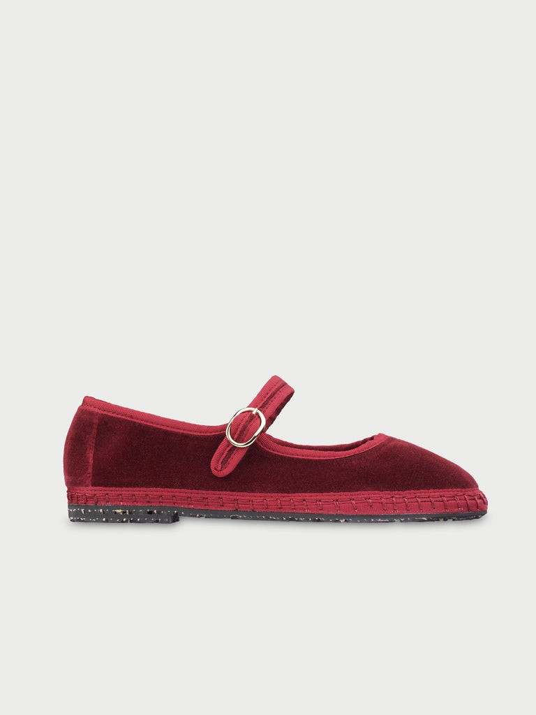 Flabelus Γυναικείες Βελούδινες Μπαλαρίνες Mary Jane Για Smart Casual Εμφανίσεις