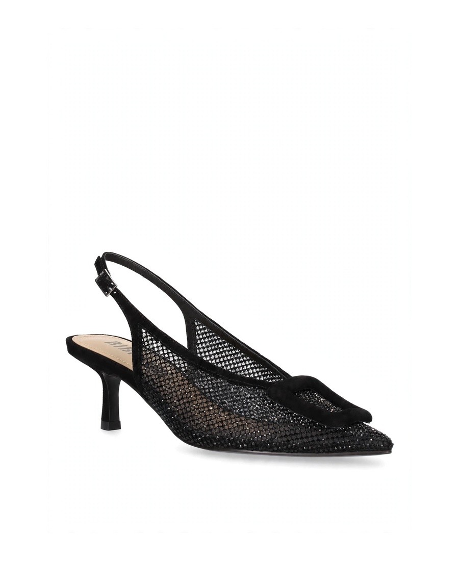 Bibilou Bibi Lou Γυναικείες Μαύρες Slingback Γόβες Με Strass Και Σουέτ Αγκράφα Για Business & Formal Εμφανίσεις - 2