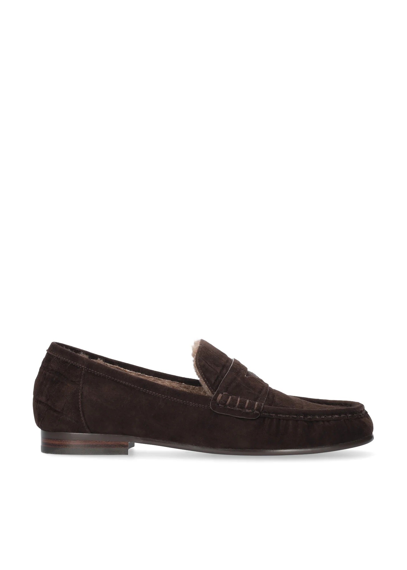Bibilou Bibi Lou Γυναικεία Καφέ Σουέτ Loafers Lyra Με Σχέδιο Κροκό Για Elegant Business & All-Day Εμφανίσεις