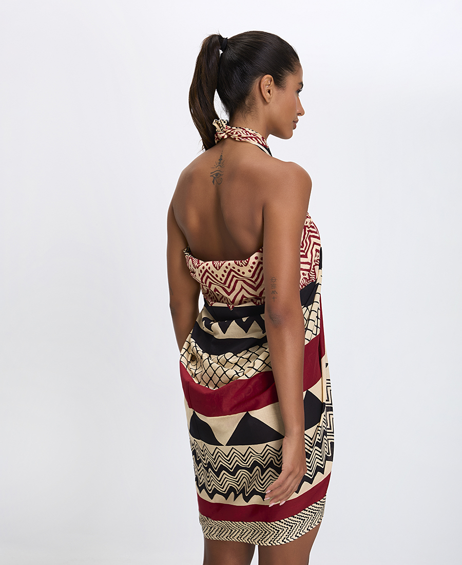 Γυναικείο Καλοκαιρινό Παρεό με Έθνικ Γεωμετρικό Μοτίβο φωτογραφία