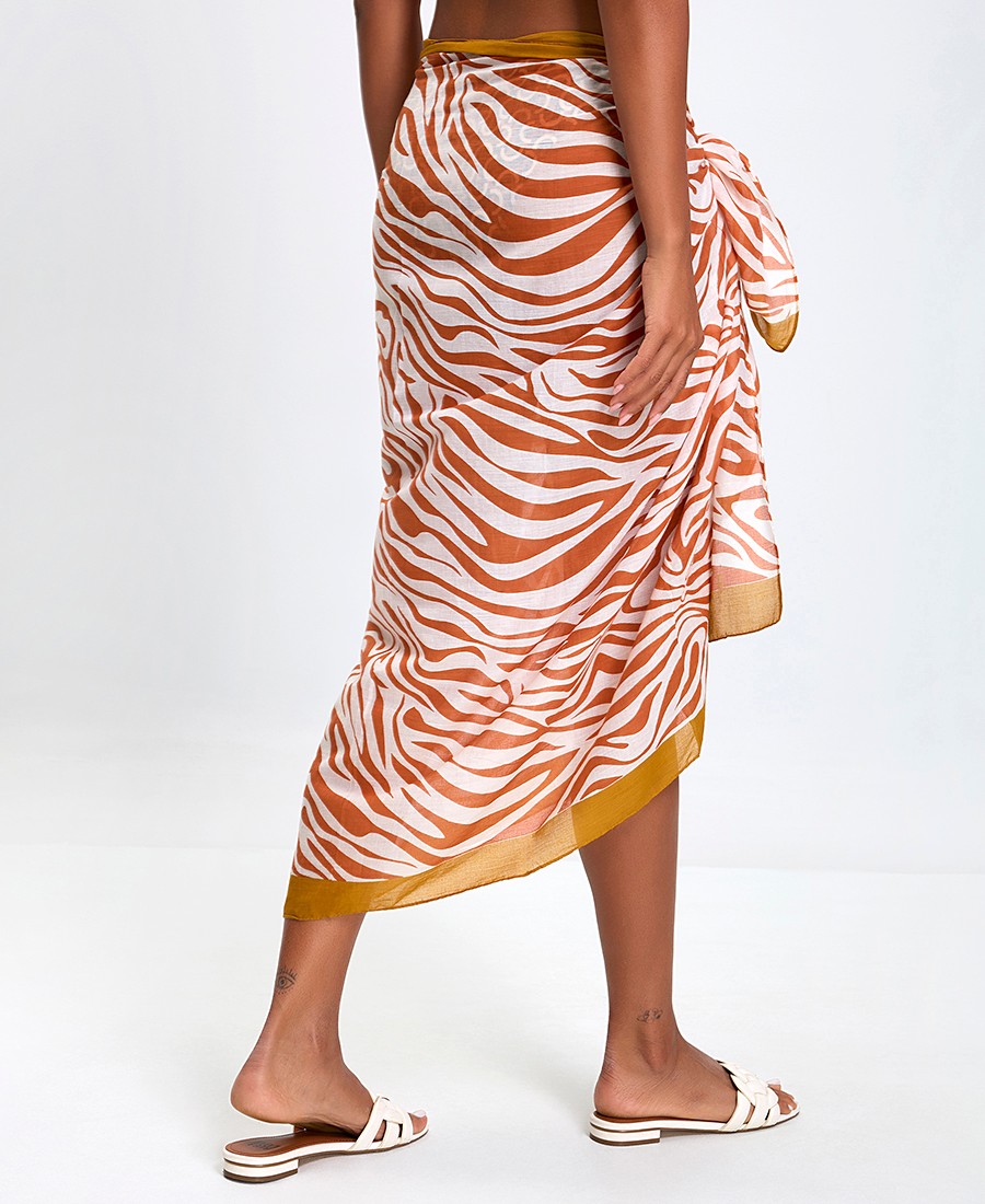 Γυναικείο Παρεό Παραλίας Βαμβακερό με Animal Print Σχέδιο φωτογραφία