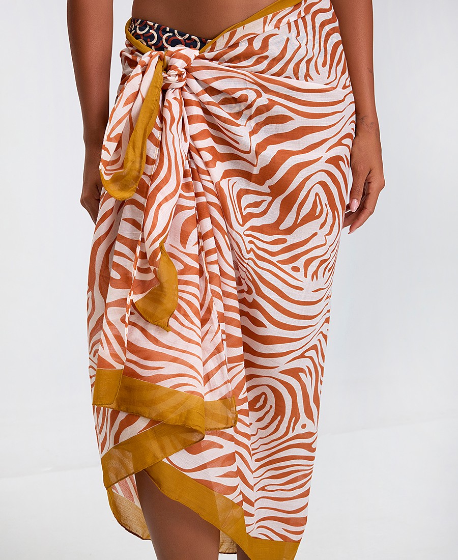 Γυναικείο Παρεό Παραλίας Βαμβακερό με Animal Print Σχέδιο φωτογραφία