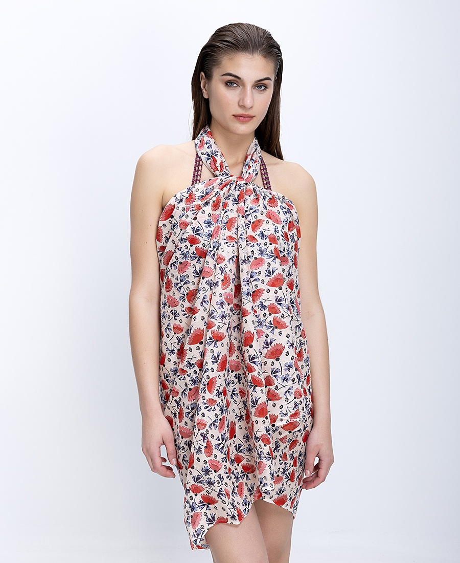 Colores Colores Βαμβακερό Παρεό Με Floral Σχέδιο