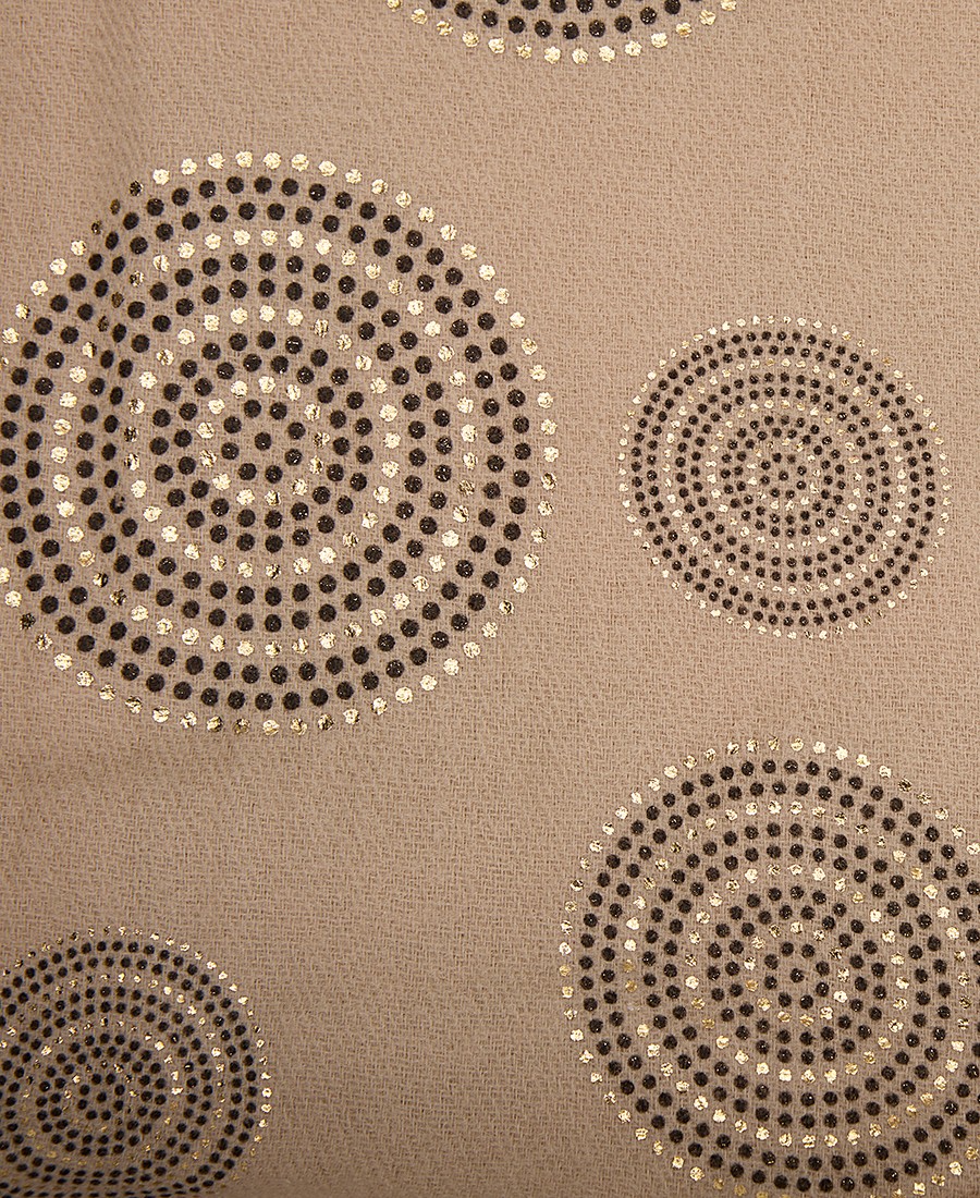 Γυναικείο Φουλάρι με Κυκλικό Μοτίβο σε Μπεζ φωτογραφία