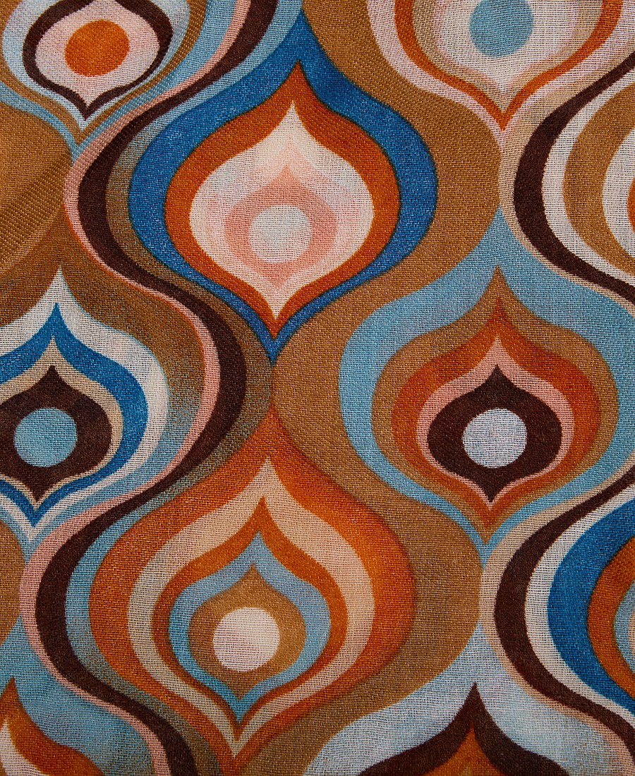 Γυναικείο Retro Φουλάρι με Γεωμετρικό Πολύχρωμο Μοτίβο φωτογραφία