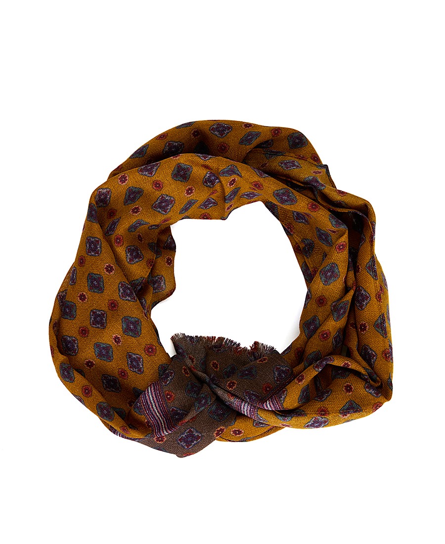 Ariela Montero Γυναικεία Μάλλινη Πασμίνα All Over Print σε Εμπριμέ Καφέ