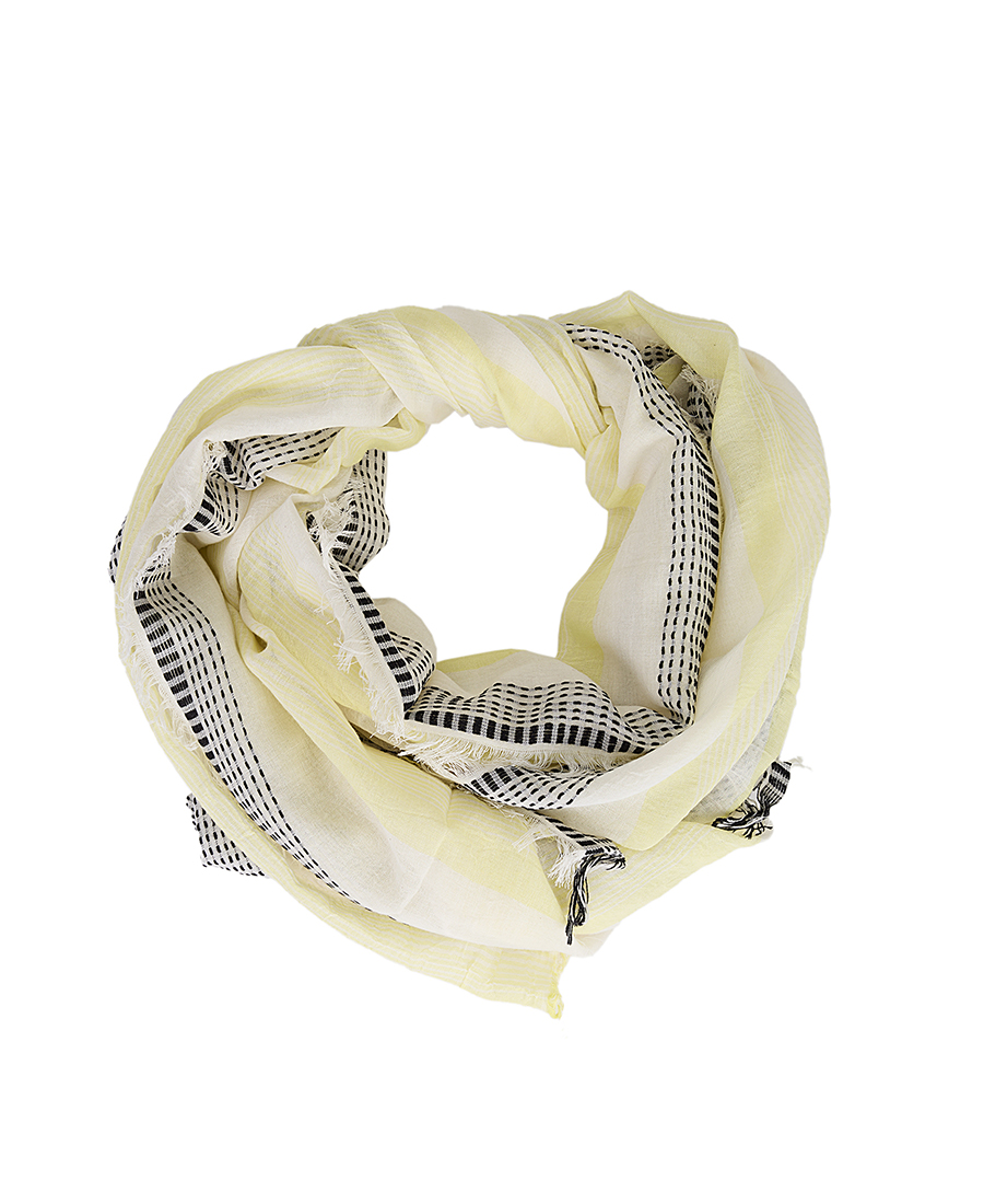 Γυναικείο Φουλάρι Βαμβακερό με Ριγέ Αντίθεση σε Εμπριμέ φωτογραφία