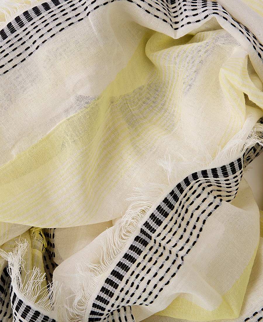 Γυναικείο Φουλάρι Βαμβακερό με Ριγέ Αντίθεση σε Εμπριμέ φωτογραφία