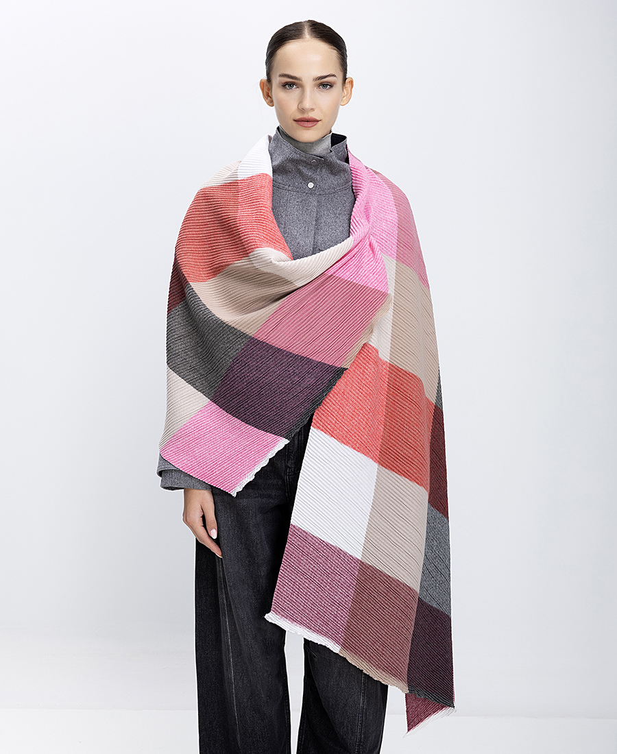 Γυναικεία Πασμίνα Με Καρό Σχέδιο