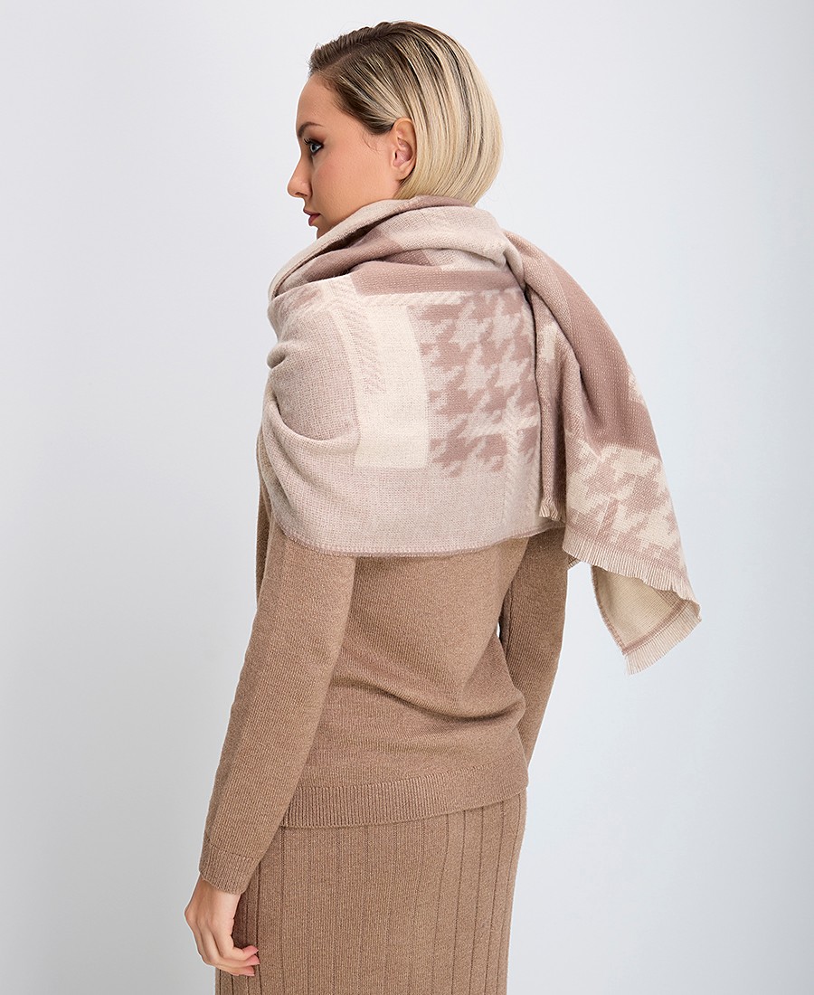 Γυναικεία Κάπα Εμπριμέ Εκρού φωτογραφία