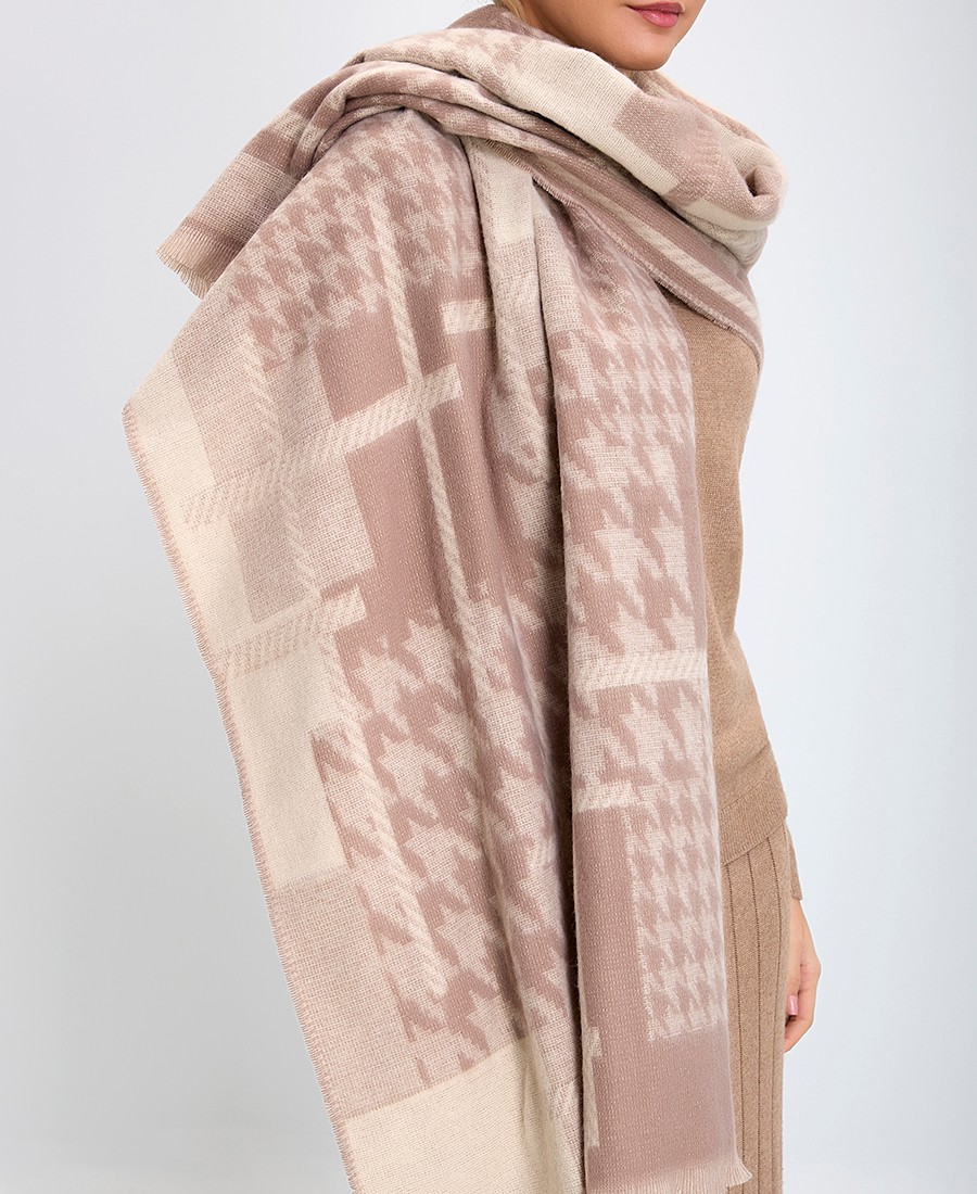 Γυναικεία Κάπα Εμπριμέ Εκρού φωτογραφία