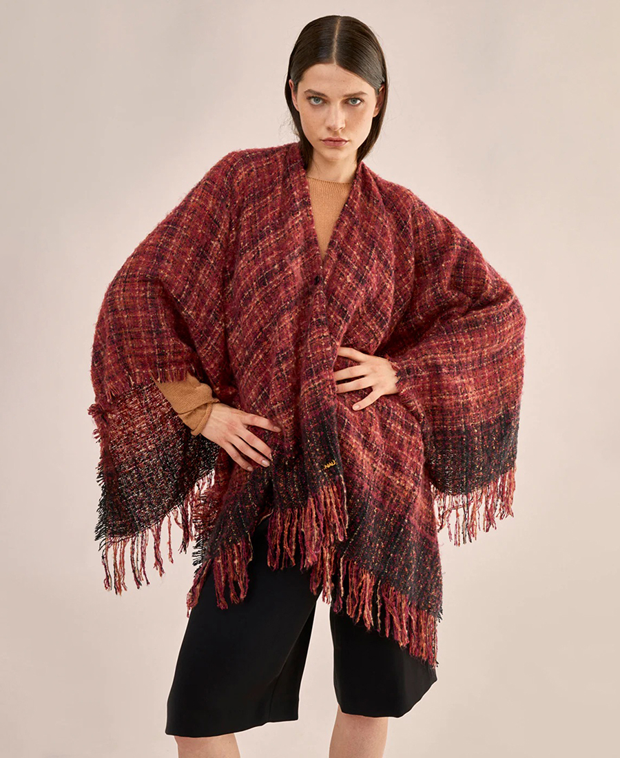 Nali Nali Γυναικεία Κάπα Oversized Σχέδιο Εμπριμέ