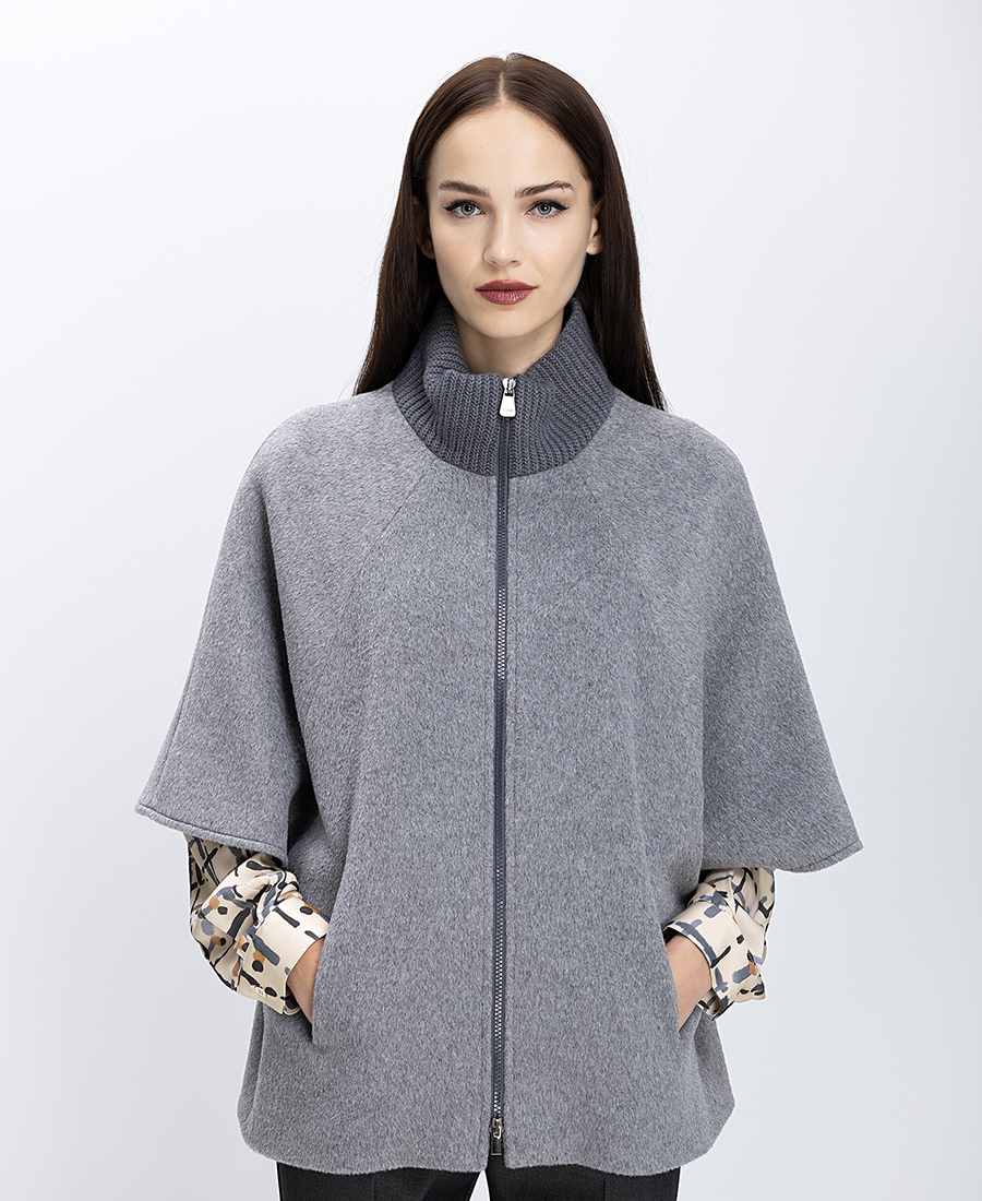 Cinzia Rocca Cinzia Rocca Γυναικεία Πλεκτή Ζακέτα Με Φερμουάρ Και Όρθιο Γιακά