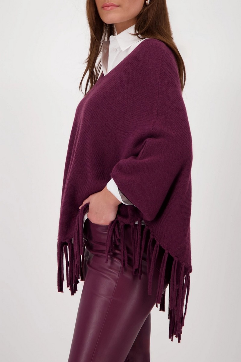 Monari Γυναικεία Πλεκτή Κάπα Με Κρόσσια φωτογραφία