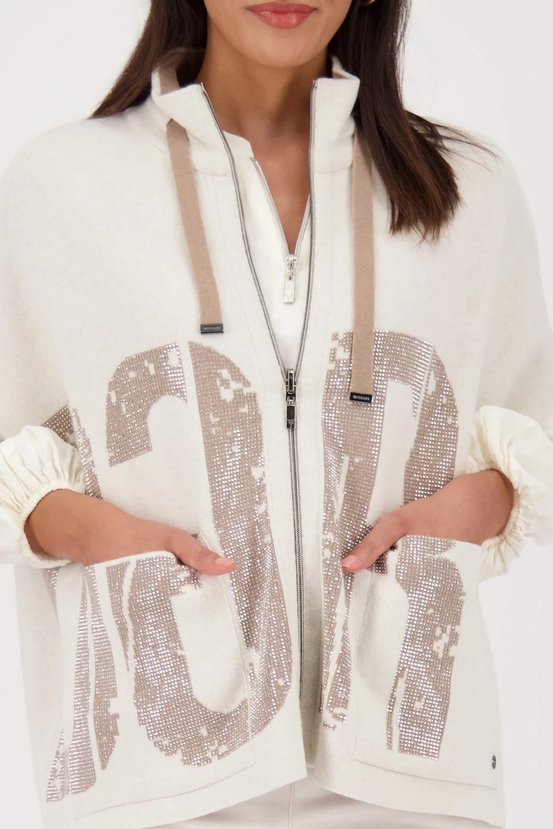 Monari Monari Γυναικεία Πλεκτή Κάπα Με Φερμουάρ