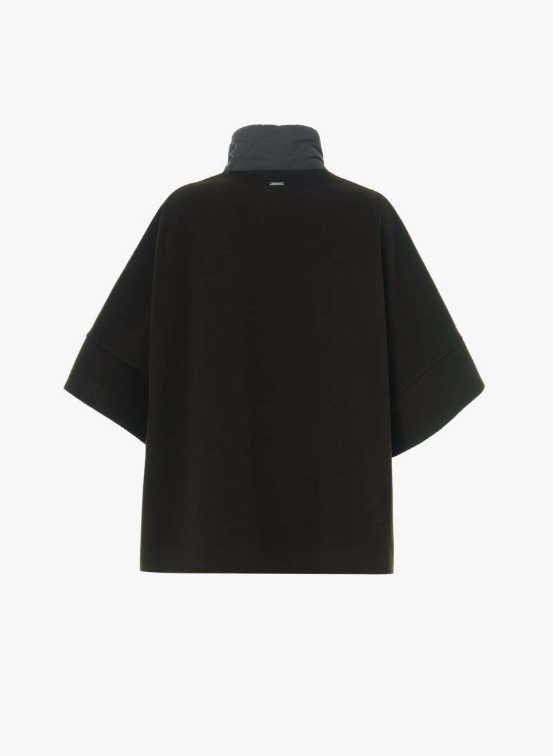 Cinzia Rocca Cinzia Rocca Γυναικεία Κάπα Wool Blend Με Κασμίρ Με Φερμουάρ Και Καπιτονέ Λεπτομέρειες Oversized Fit Για Smart Casual Εμφανίσεις - 3