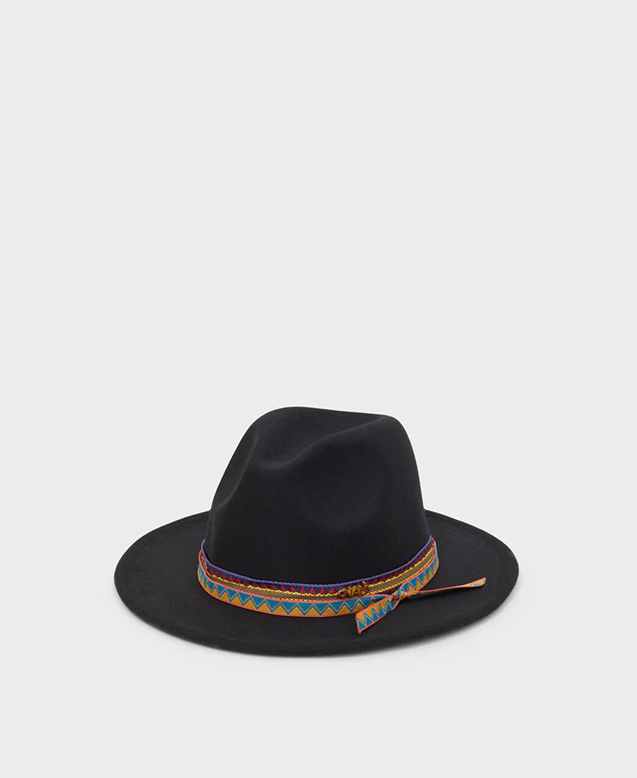 Γυναικείο Καπέλο με Φαρδύ Γείσο και Πολύχρωμο Ριμπάρι φωτογραφία