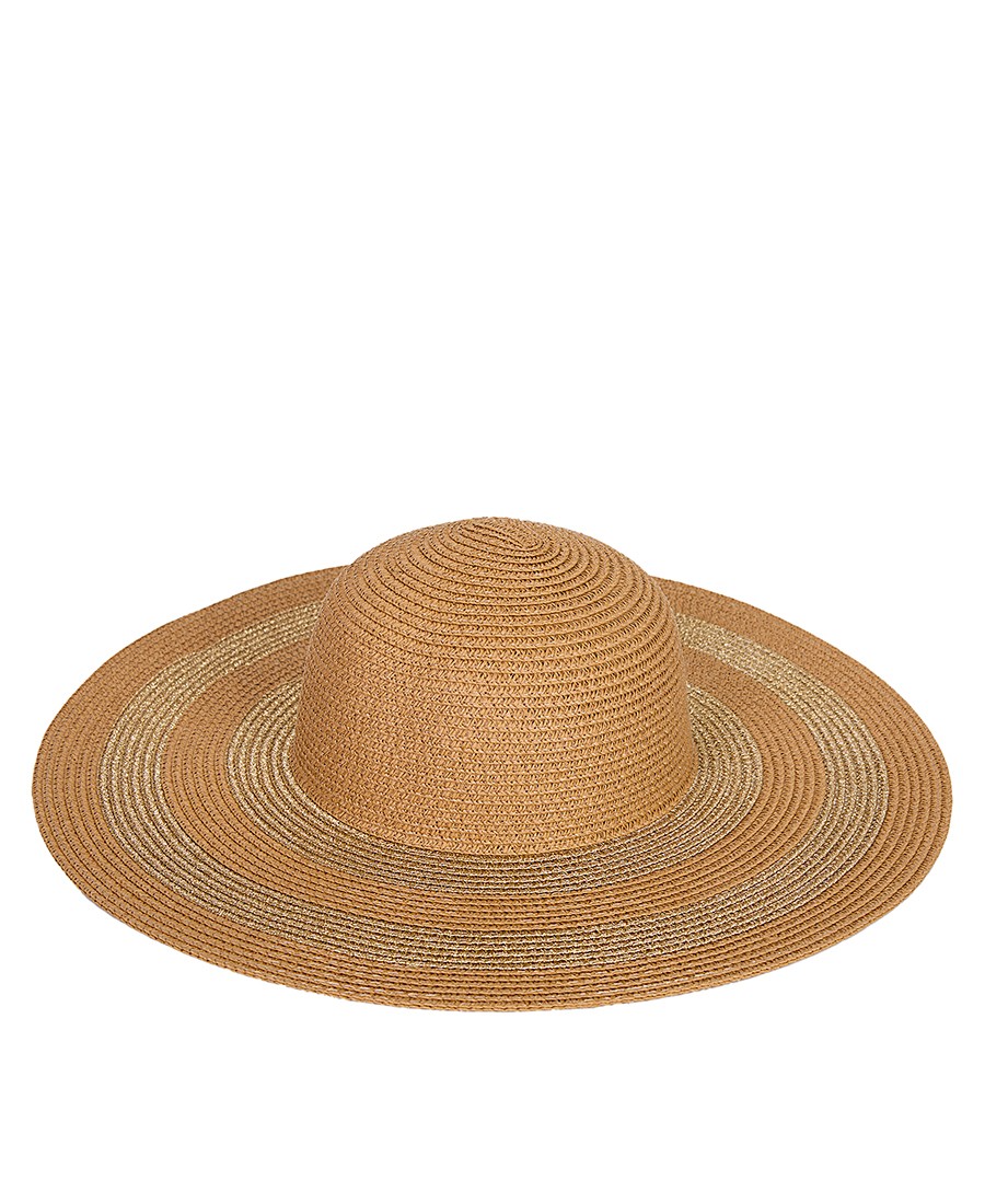 Γυναικείο Καπέλο Floppy σε Φυσικό Μεταλλιζέ φωτογραφία