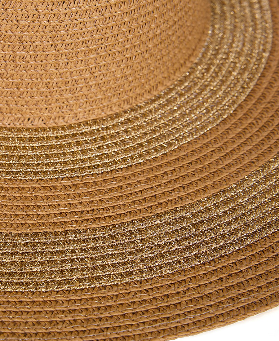 Γυναικείο Καπέλο Floppy σε Φυσικό Μεταλλιζέ φωτογραφία