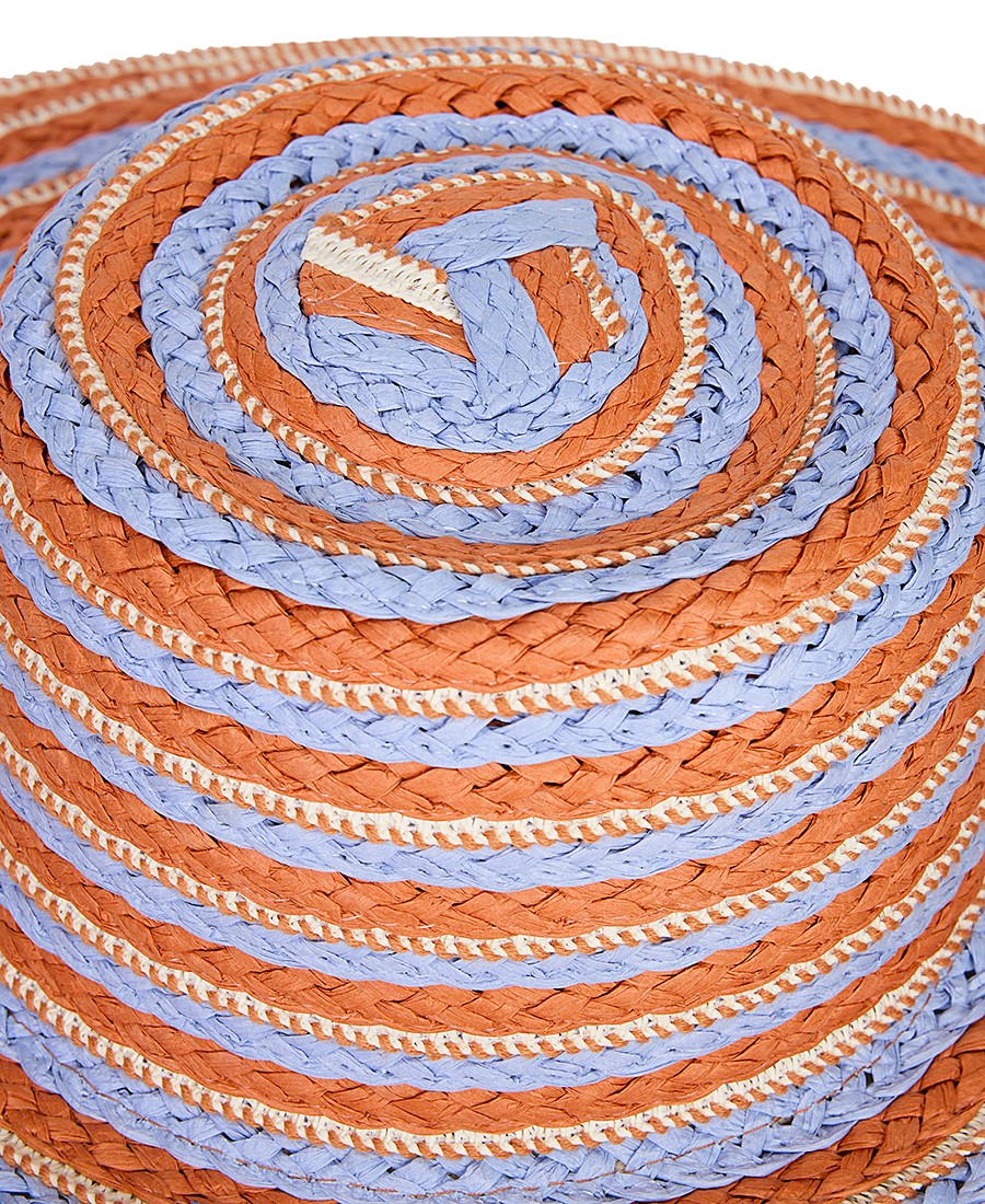 Γυναικείο Καπέλο με Φαρδύ Γείσο από Ψάθα και Ριγέ Σχέδιο φωτογραφία