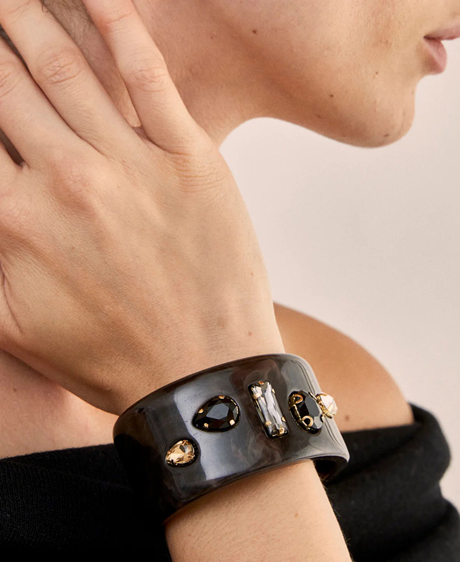 Nali Βραχιόλι από Στερεή Ρητίνη με Χρωματιστές Πέτρες φωτογραφία