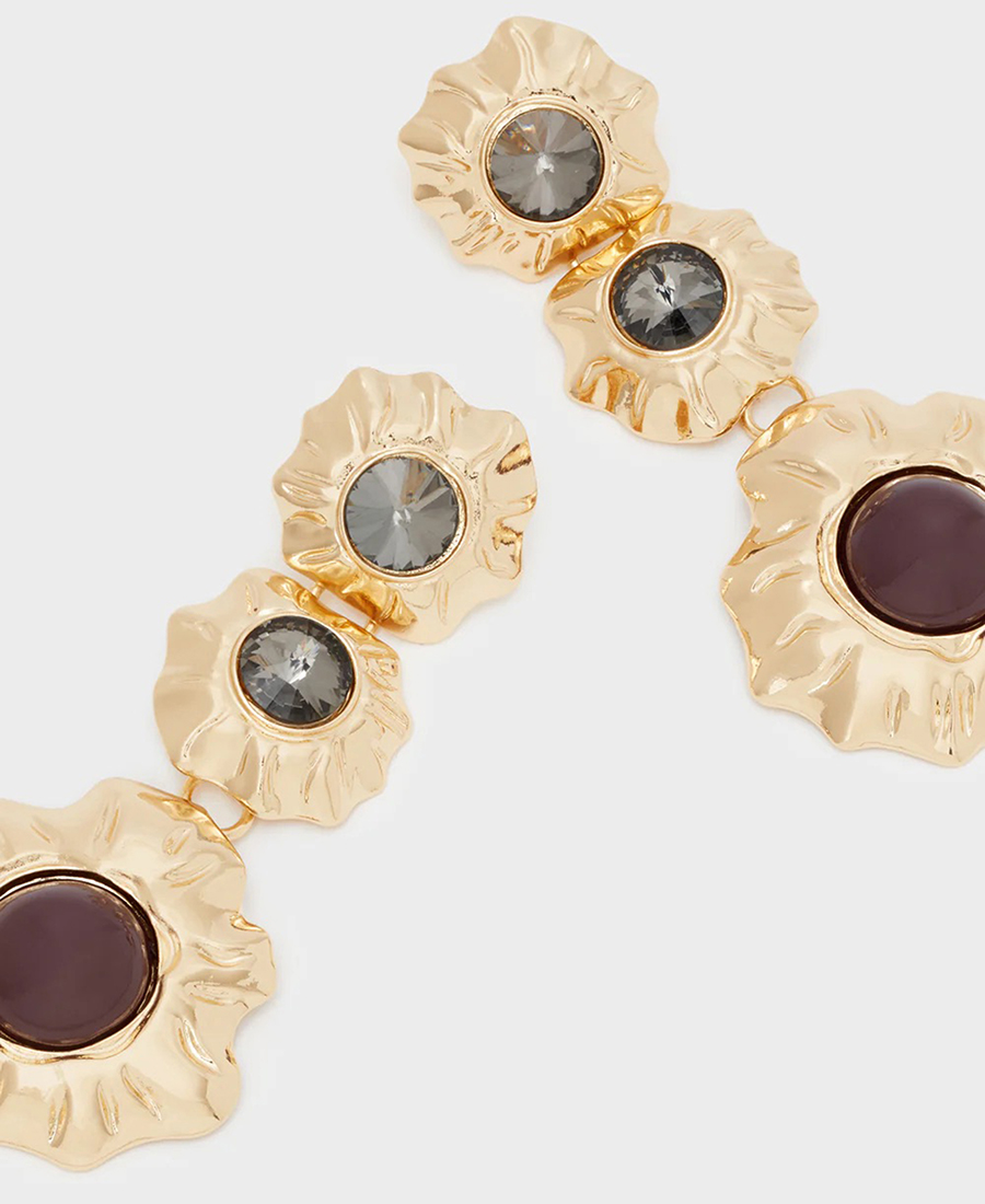 Μακριά Σκουλαρίκια με Λουλούδια Κλασικό Vintage Στυλ φωτογραφία