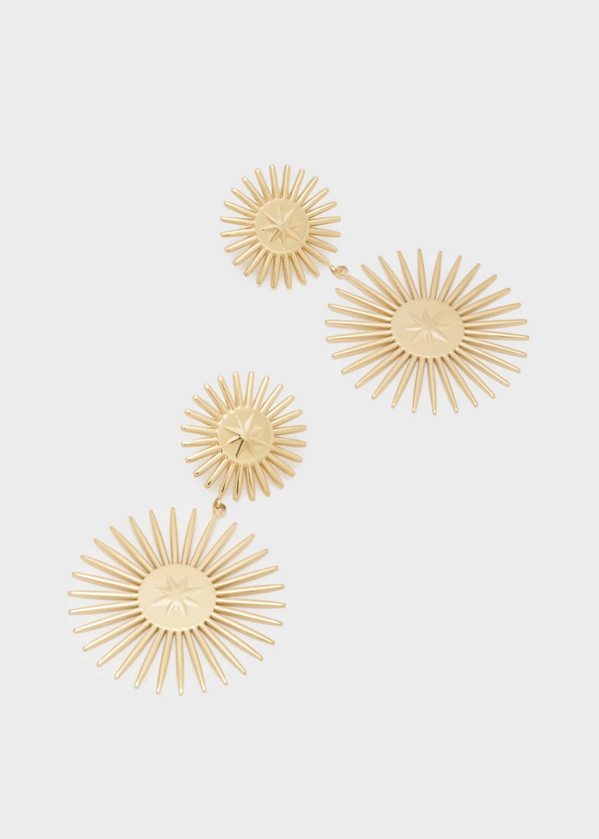 Nali Γυναικεία Σκουλαρίκια Rays + Star S.Steel σε Χρυσό φωτογραφία
