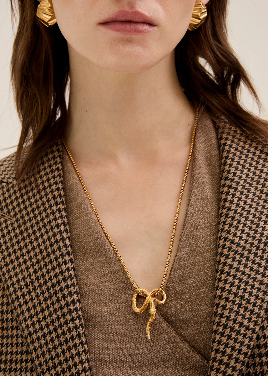 Nali Γυναικείο Κολιέ Με Φίδι Από Ανοξείδωτο Ατσάλι φωτογραφία