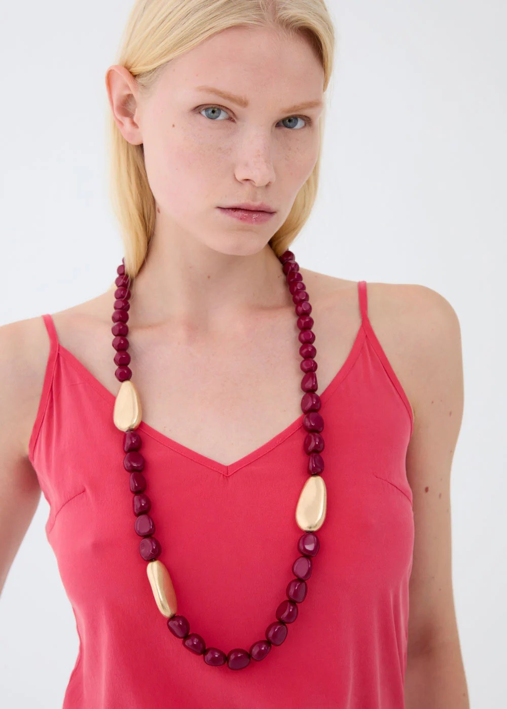 Nali Γυναικείο Μακρύ Κολιέ Με Χάντρες Από Ρητίνη Και Μεταλλικά Στοιχεία7 cm φωτογραφία