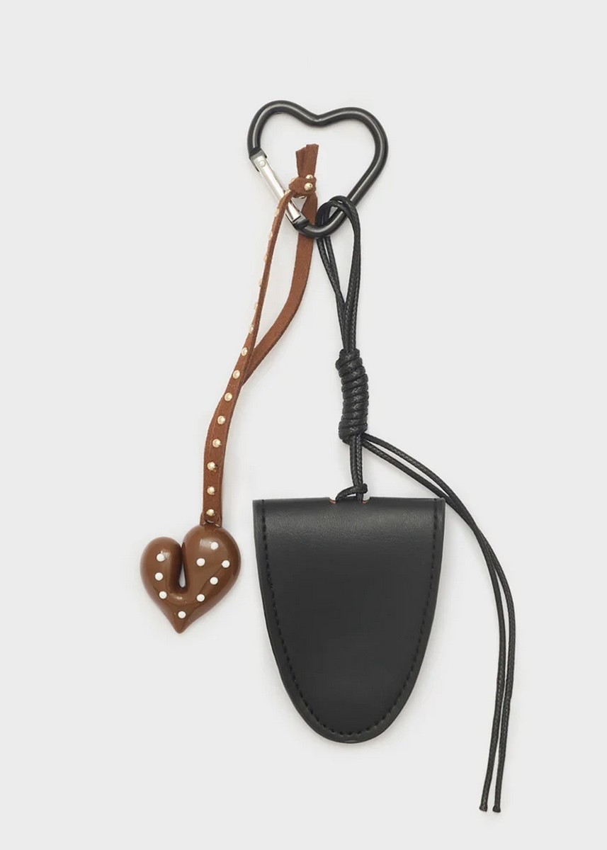 Nali Γυναικείο Μαύρο Μονόχρωμο Μπρελόκ Με Θήκη Charm Κορδόνι Και Μεταλλικό Γάντζο Για Casual Εμφανίσεις