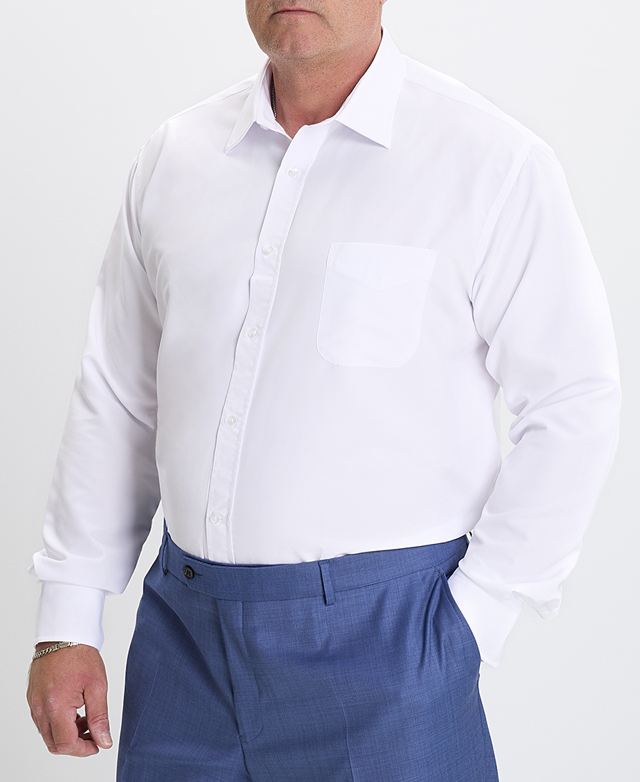 Vardas Vardas PLUS SIZE Ανδρικό Πουκάμισο Κλασικό με Τσέπη στο Στήθος σε Λευκό