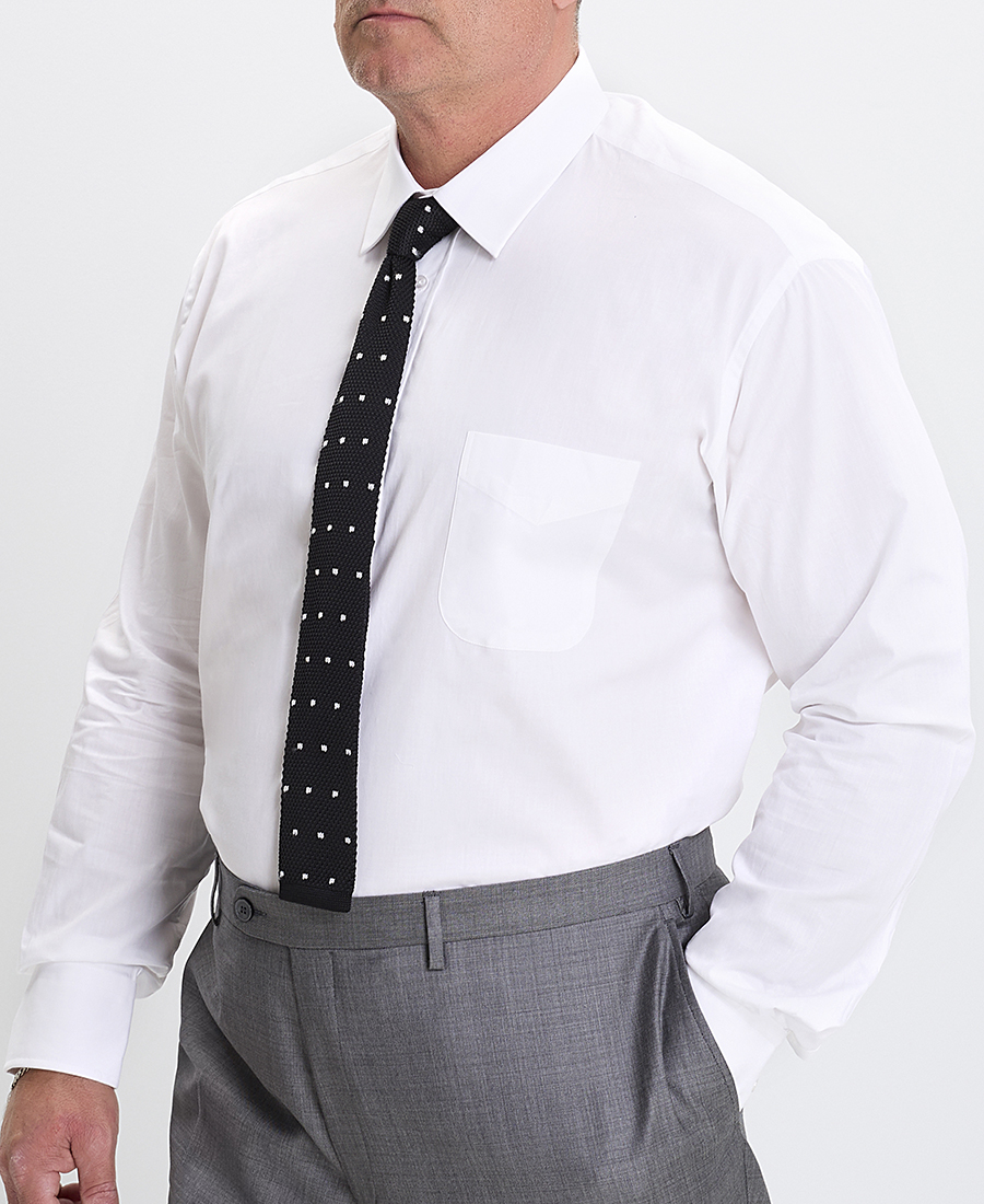 Vardas Vardas PLUS SIZE Ανδρικό Πουκάμισο Βαμβακερό Classic Fit σε Λευκό