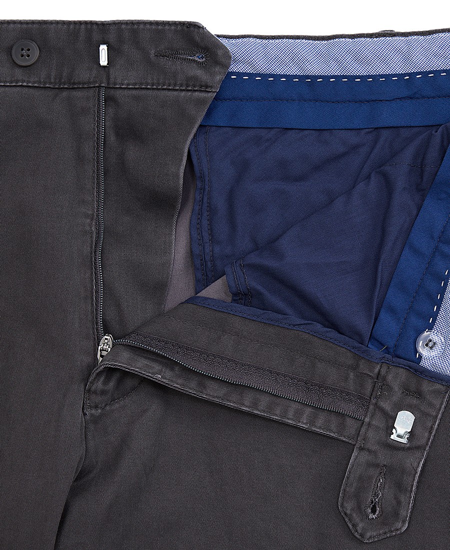 Kaiser Ηoff PLUS SIZE Ανδρικό Παντελόνι Chinos Βαμβακερό Modern Fit σε Σκούρο Γκρι φωτογραφία