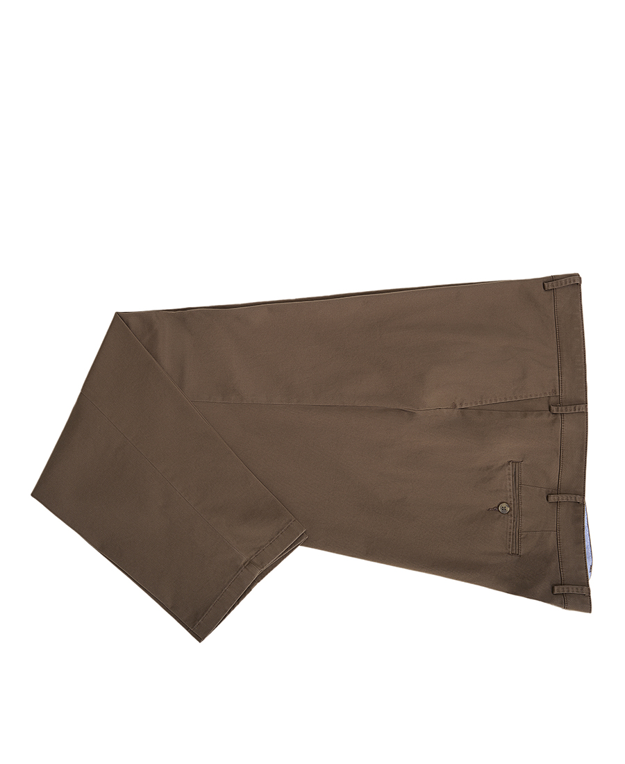 Kaiserhoff Kaiserhoff Plus Size Ανδρικό Βαμβακερό Chinos Παντελόνι Modern Fit σε Καφέ