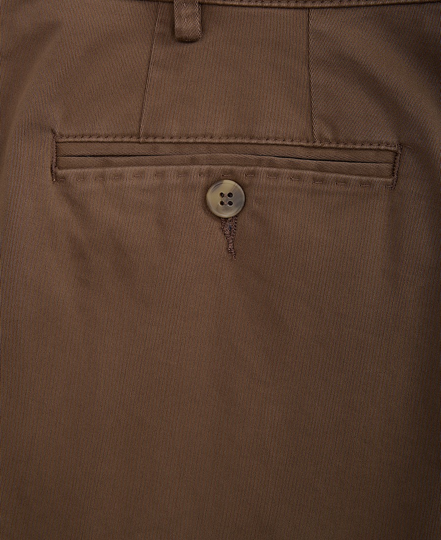 Kaiser Ηoff PLUS SIZE Ανδρικό Παντελόνι Chinos Βαμβακερό Modern Fit σε Καφέ φωτογραφία