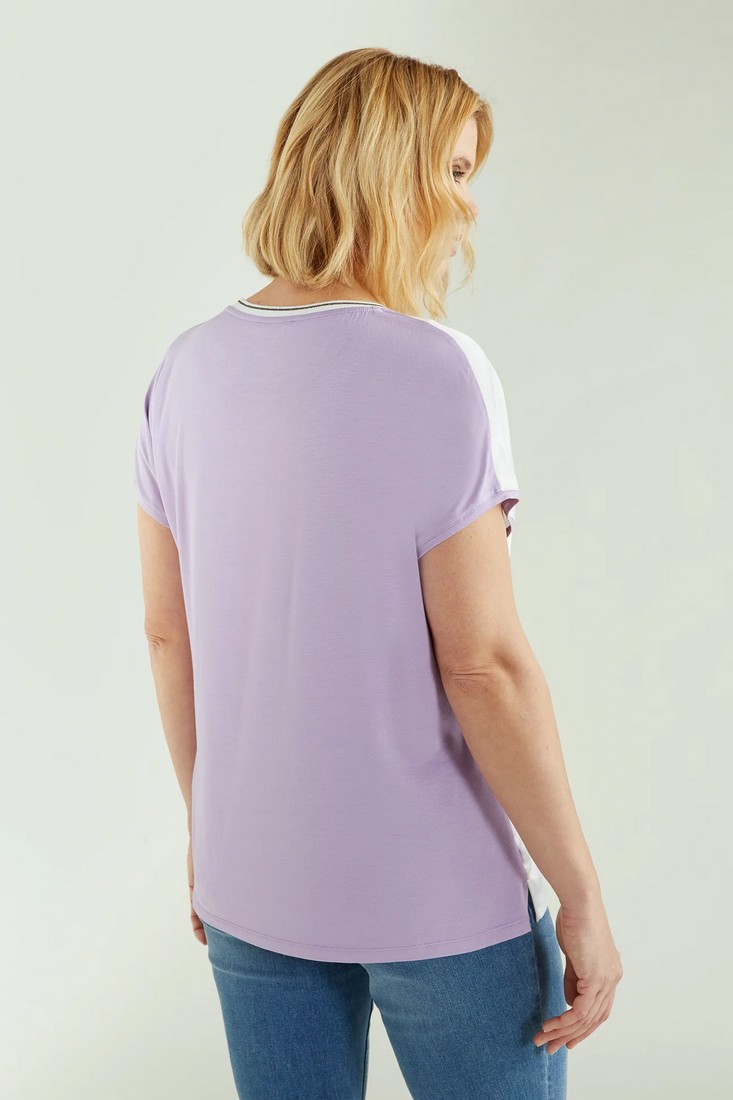 PLUS SIZE - Μπλούζα από Σατέν και Jersey σε Λευκό φωτογραφία